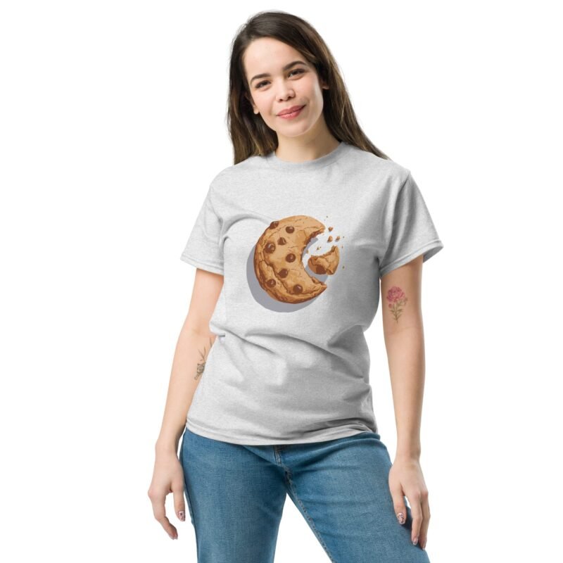 Classic Sweet Fashion T-Shirt with Chocolate Chip Cookie Design, Food Cotton Tee - Imagen 7