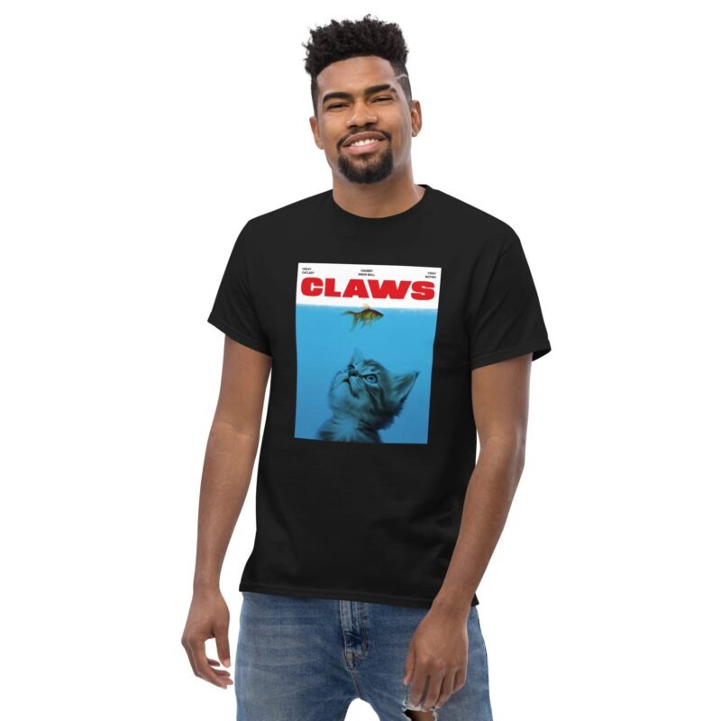 CLAWS, cats T-Shirt, JAWS Parody Movie - Unisex classic tee - Imagen 2