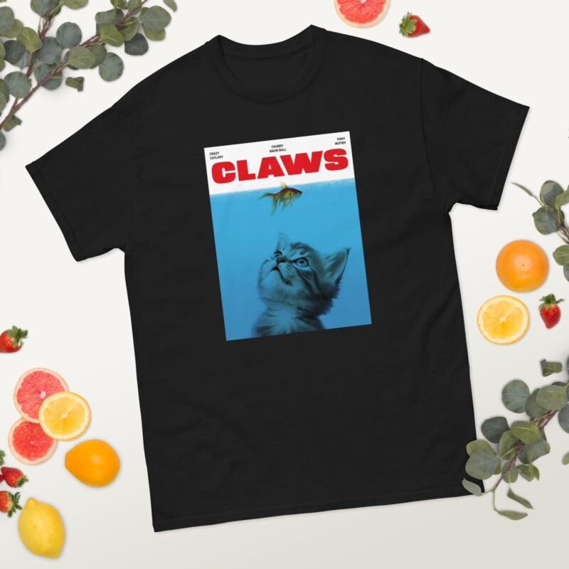 CLAWS, cats T-Shirt, JAWS Parody Movie - Unisex classic tee - Imagen 3