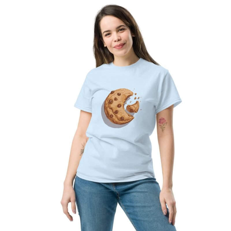 Classic Sweet Fashion T-Shirt with Chocolate Chip Cookie Design, Food Cotton Tee - Imagen 4