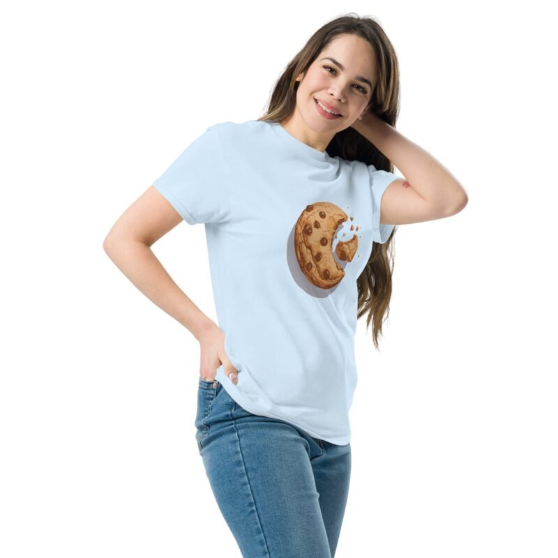 Classic Sweet Fashion T-Shirt with Chocolate Chip Cookie Design, Food Cotton Tee - Imagen 5