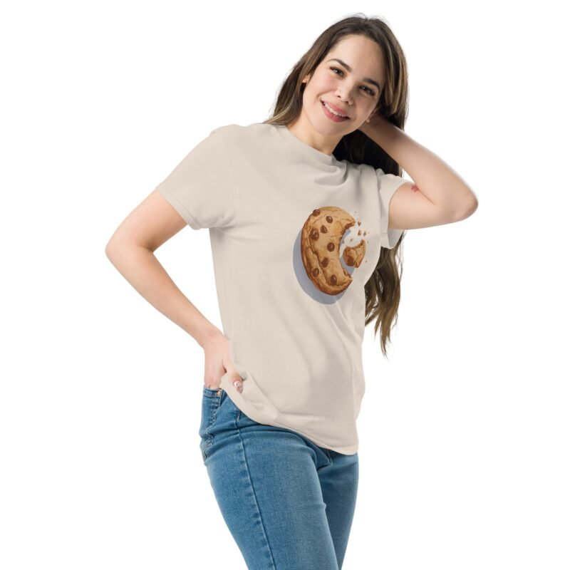 Classic Sweet Fashion T-Shirt with Chocolate Chip Cookie Design, Food Cotton Tee - Imagen 2