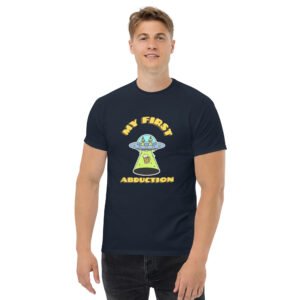 UFO T-Shirt: My First Abduction with Beer Print - Unisex classic tee