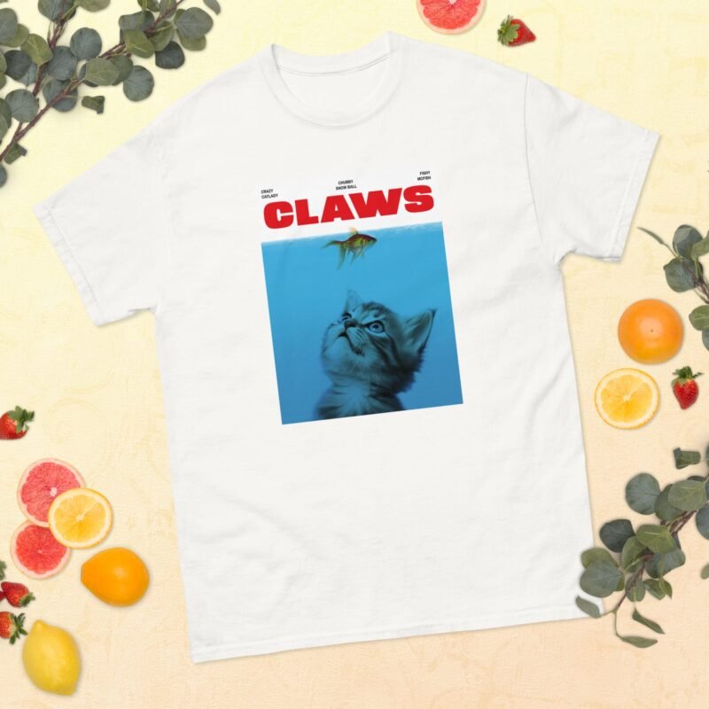 CLAWS, cats T-Shirt, JAWS Parody Movie - Unisex classic tee - Imagen 18