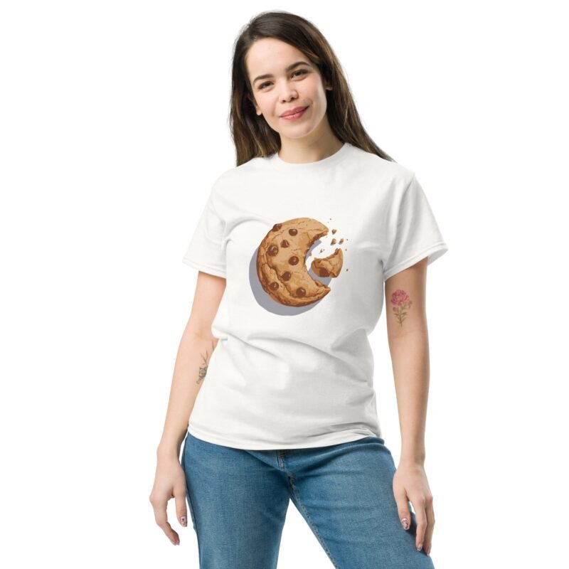 Classic Sweet Fashion T-Shirt with Chocolate Chip Cookie Design, Food Cotton Tee - Imagen 10