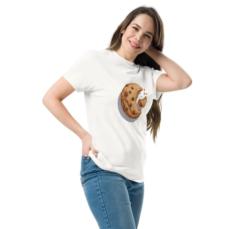 Classic Sweet Fashion T-Shirt with Chocolate Chip Cookie Design, Food Cotton Tee - Imagen 11