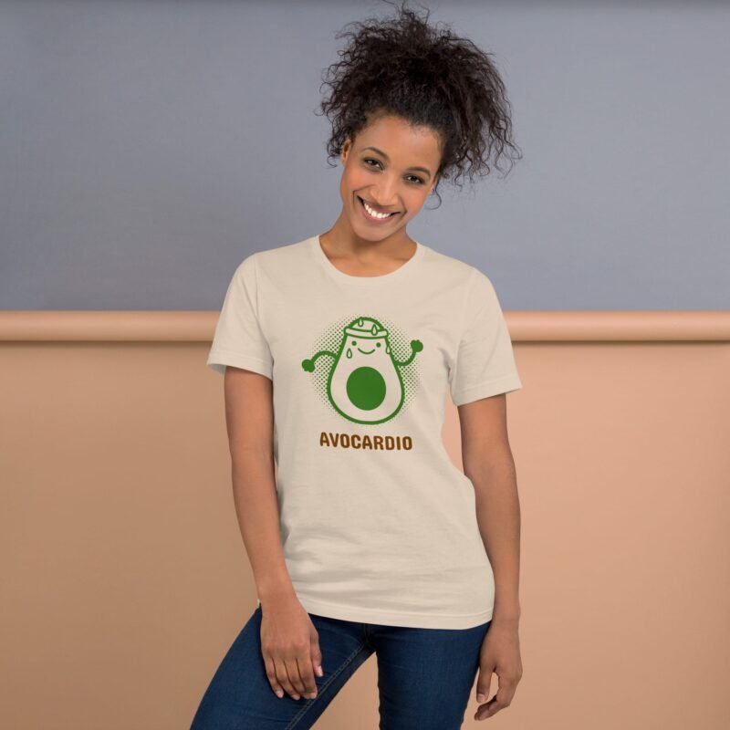 Avocado T-shirt - Avocardio tee, Fun Attitude Training, Gym Tshirt - Imagen 3