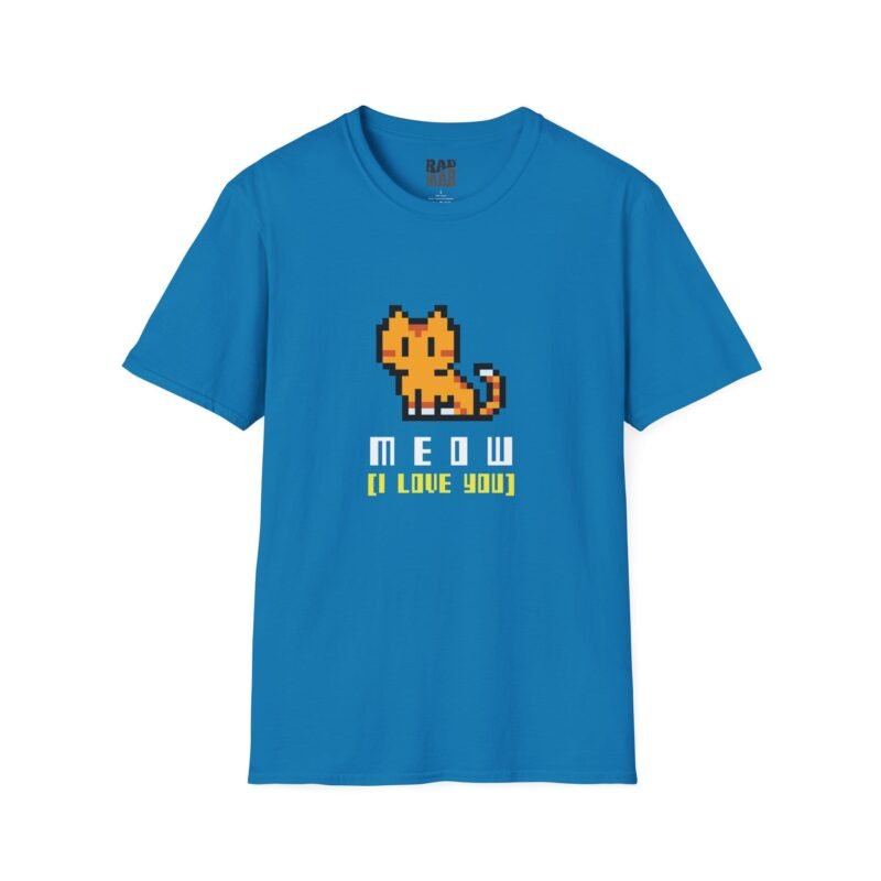 Pixel Cat, Meow I love you - Unisex Softstyle T-Shirt